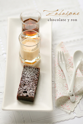 Zabaione, chocolate y ron