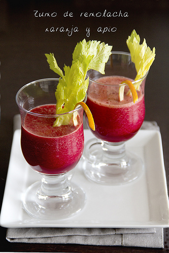Zumo de remolacha, naranja y apio