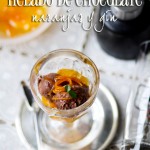 Helado de chocolate, naranja y gin
