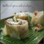 Rollitos de rape en salsa de almejas